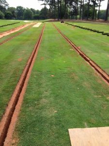 rows of drainage installations