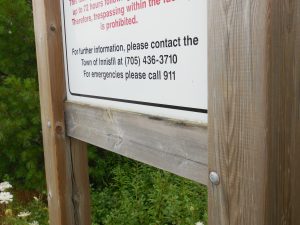 contact information on storm water sign